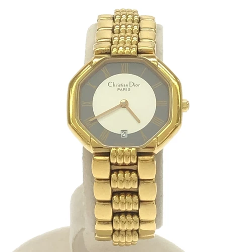 Montre Dior Christian 48.153 Date Quartz Gris Cadran Blanc 2025.2 Pile Remplacée