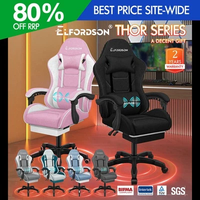 ELFORDSON Gaming Office Chair Massage Executive Ergonomic Recline Computer Racer