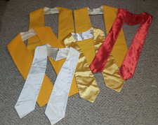 LOT OF 6 CHOIR ROBE STOLES OVERLAYS VARIOUS COLORS