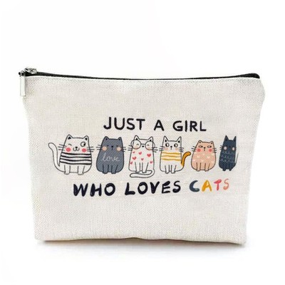 Cat Lover Makeup Bag, Waterproof Travel Cosmetic Pouch, 9.8 x 6.7 inches, Aes...