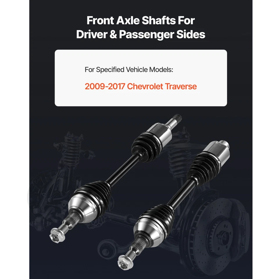 Uimoso Pair Front CV Axle Shaft Assemblies for Chevrolet Traverse 2009-2017 - Image 2 of 4