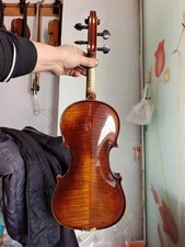 4/4 violin Solid European flamed maple back spruce top hand carved S1