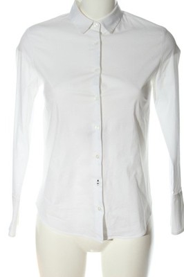 MANGO BASICS Langarmhemd Damen Hemd Gr. DE 34 weiß Business-Look
