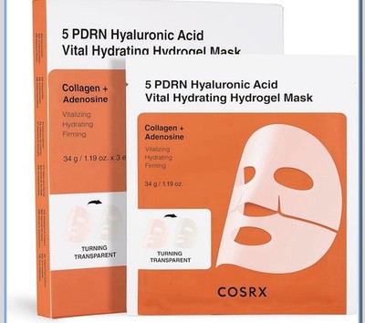 COSRX 5 PDRN Hyaluronic Acid Collagen Hydrogel sheet Mask Pack Of 2 EXP 08-2028