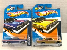 Hot Wheels 62 CHEVY Bel Air Lot of 2 2012 GM Muscle Mania 103 Gold  Blue