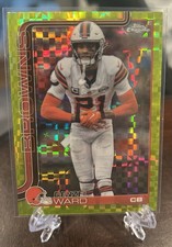 Denzel Ward 2025 Topps Chrome - #74 Lime Green X-Fractor