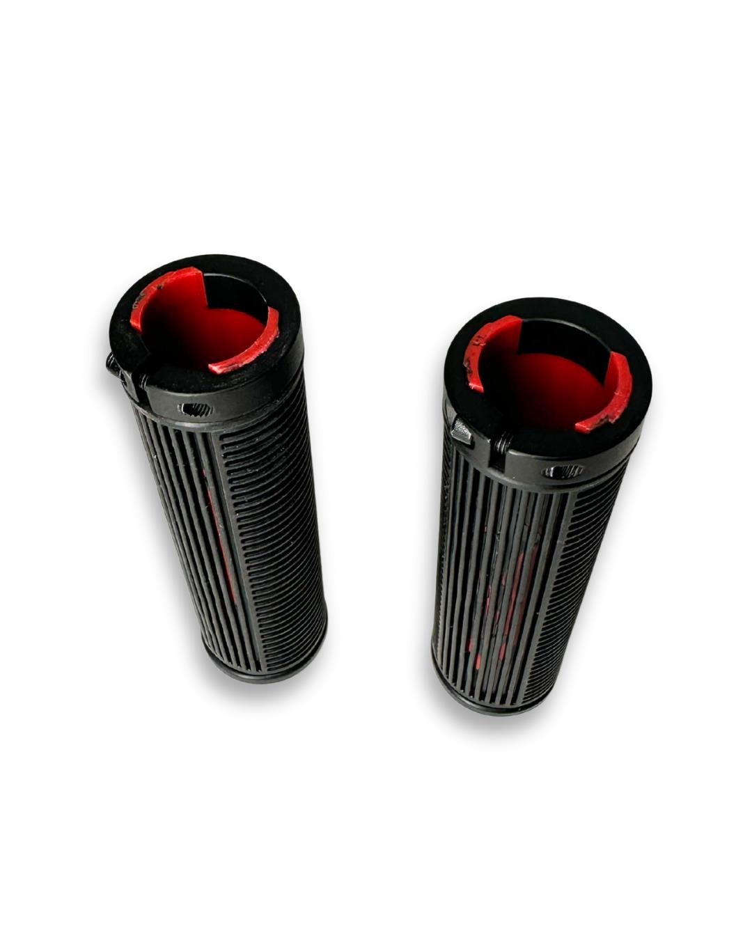 Lot of 3 Lock-On Bike Grips 120mm Ribbed Rubber MTB Handlebar Grip Single Clamp