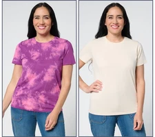 LOGO by Lori Goldstein Principles 2-Pack Knit Tops Tapioca Cream S New