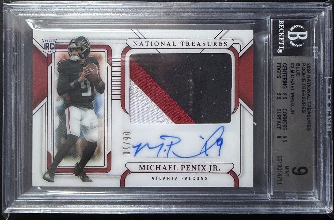 Michael Penix Panini National Treasures Rookie Treasures Autographs #MPJ Blue