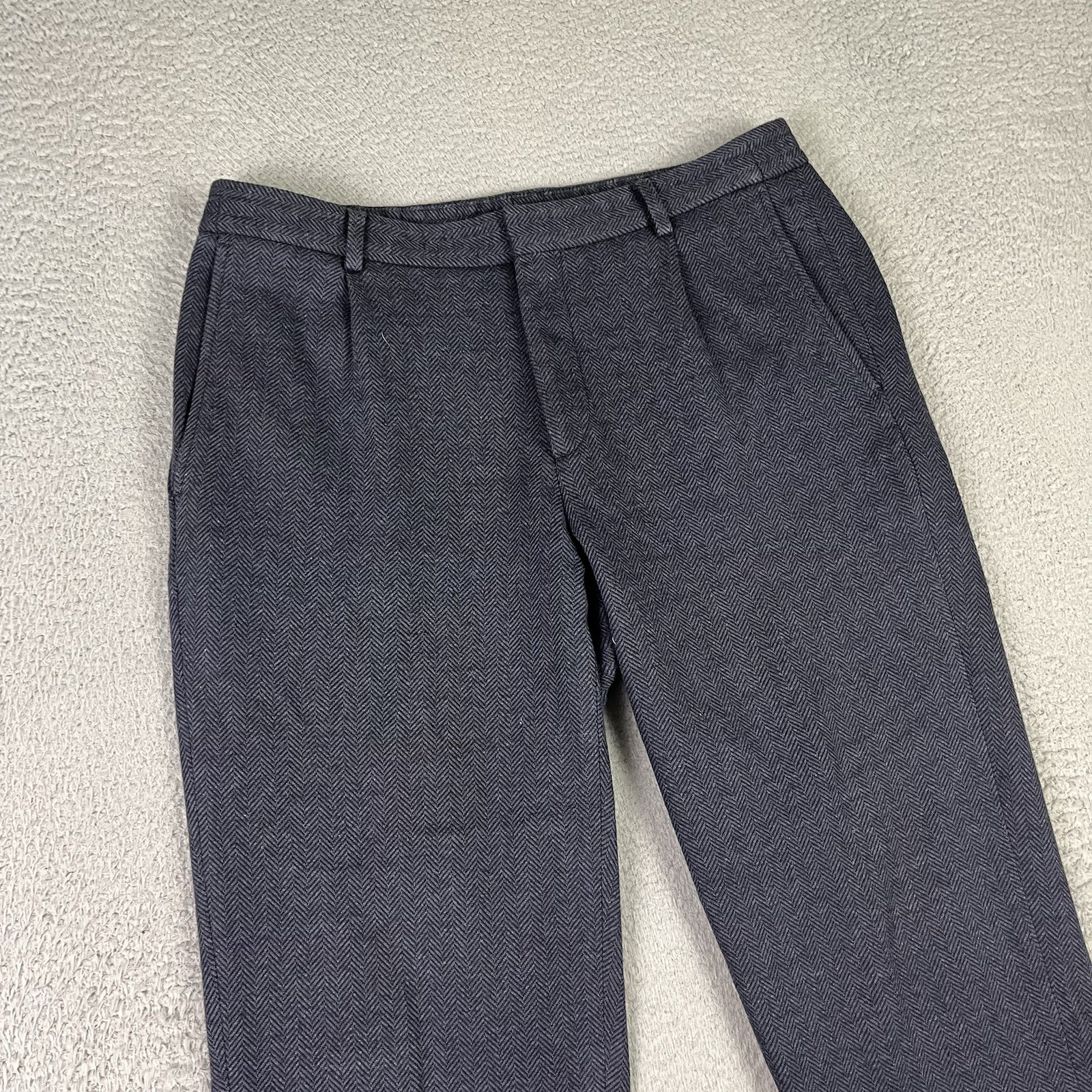 Brooks Brothers Pants Mens 32x28 Blue Herringbone Manifattura Emmetex Fabric thumbnail 3