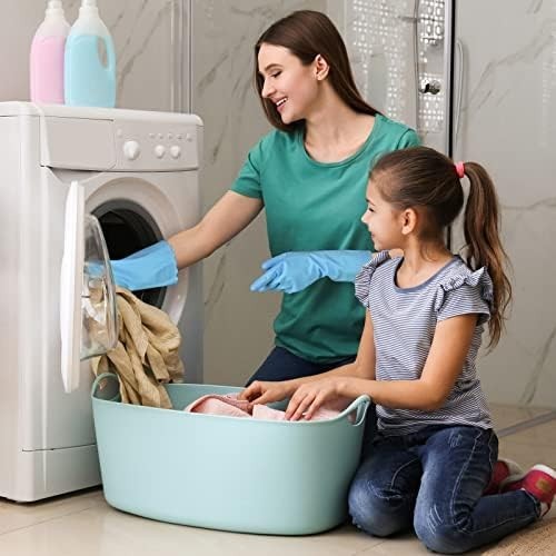 Rubber Cleaning Gloves - 3 Pairs Latex Free Kitchen Cleaning Gloves with Cotton.