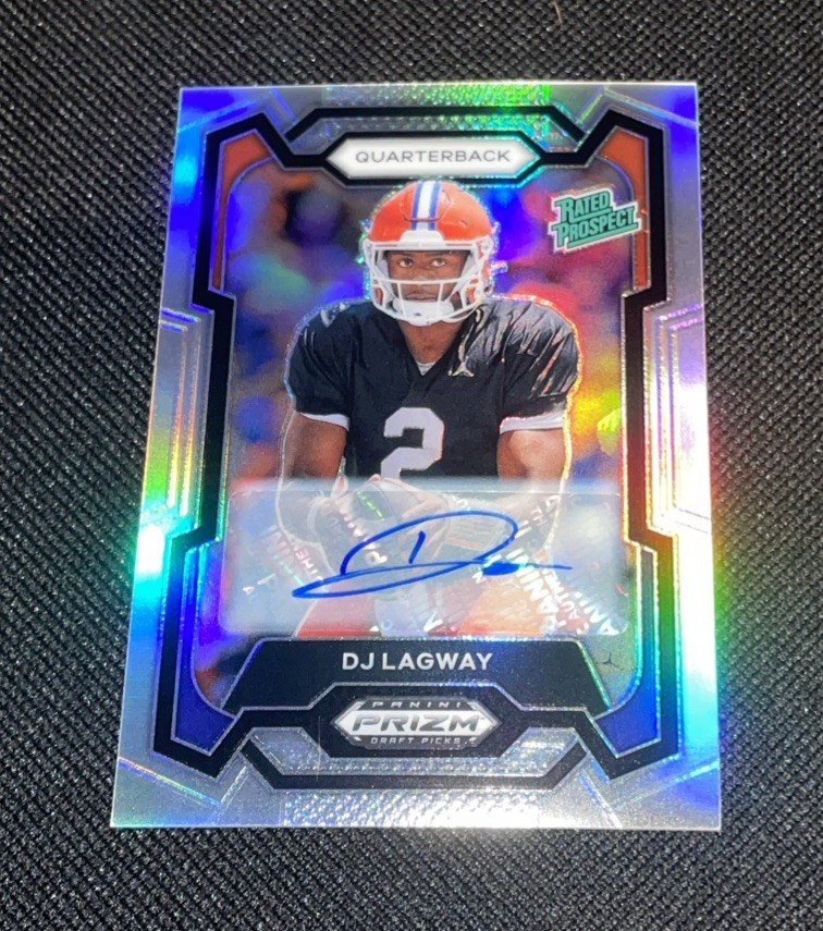 2024 Panini Prizm Draft Picks DJ Lagway #182 Rated Prospect Silver Auto (RC,AU)