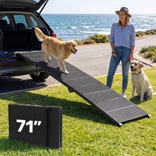 Folding Dog Ramp Extra Long Heavy Duty Pet Ramp Non Slip Surface for SUV Truck