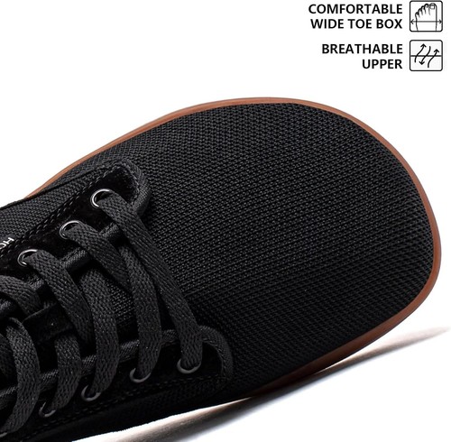 HOBIBEAR Barefoot Minimalist Shoes 11 Wide Women/10 Men, Black/Brown - Picture 2 of 5