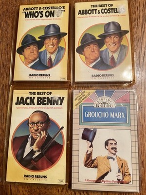 Lot Of 4 Radio Reruns On Cassette Jack Benny Abbott & Costello Groucho Marx New