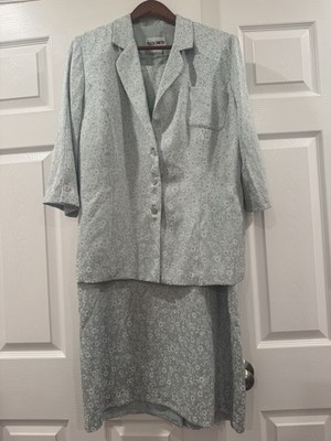 Plaza South 2 Pc MOB MOG Dress Sea foam Mint Green Classic Conservative Sz 16