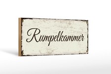 Holzschild Hinweis 27x10 cm Rumpelkammer nostalgisches Deko Schild
