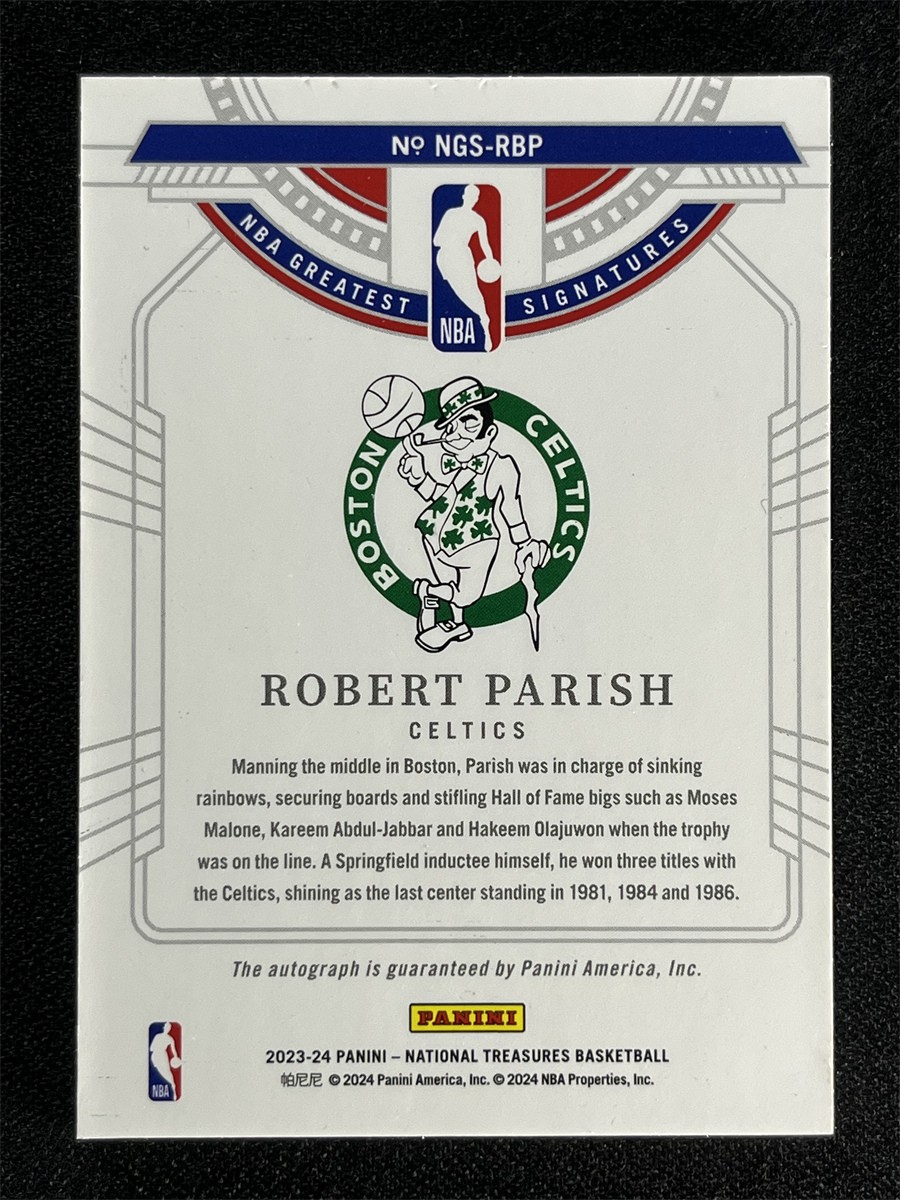 2023-24 Panini National Treasures Robert Parish NBA Greatest Signatures Auto /49 view 2