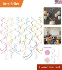 48PCS Pastel Paper Swirl Decorations Hanging Ceiling Streamers for Birthday, ...