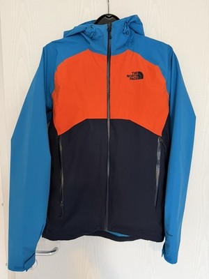 The North Face Outdoor-Regenjacke Kapuze Reißverschluss Blau/Orange/Schwarz S