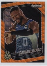 2024-25 Panini Prizm Black Orange Wave Prizm 35/60 Damian Lillard #91 0zu6