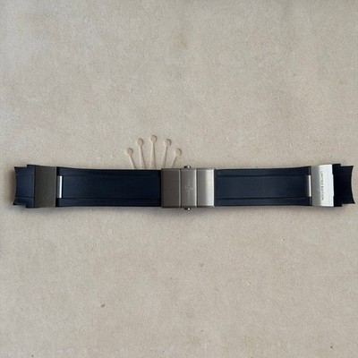 OEM 21mm Ulysse Nardin Diver Deep Dive 46mm Blue Rubber Strap Links Clasp Buckle