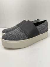 Vince Ward Knit Platform Slip On Sneakers Leather Trim Women s Size 7.5