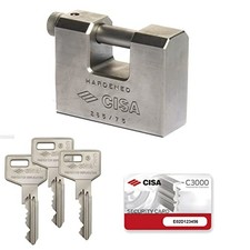 CISA 2855N Lucchetto antiscasso monoblocco Anti-Burglar Lock, Steel, 75 mm