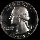 1976 S Washington Gem Proof 40 % Bicentennial Quarter. Lot # 9061-8-036