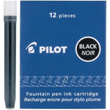 PILOT Namiki IC100 Fountain Pen Ink Cartridges, Black, 12-Pack 69100 