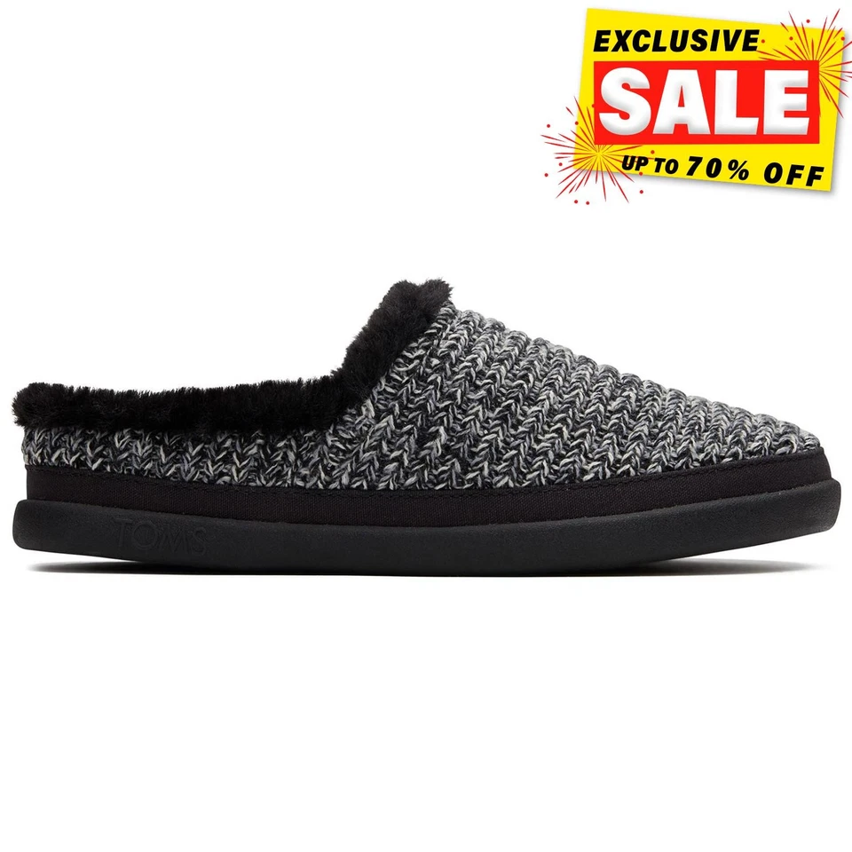 Toms Sage Mule Womens Casual Comfort Slip-On Lounge Slippers Black