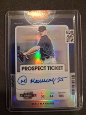 Baseball Card 2021 Panini Contender Prospect Ticket # PT-MM  Matt Manning ...