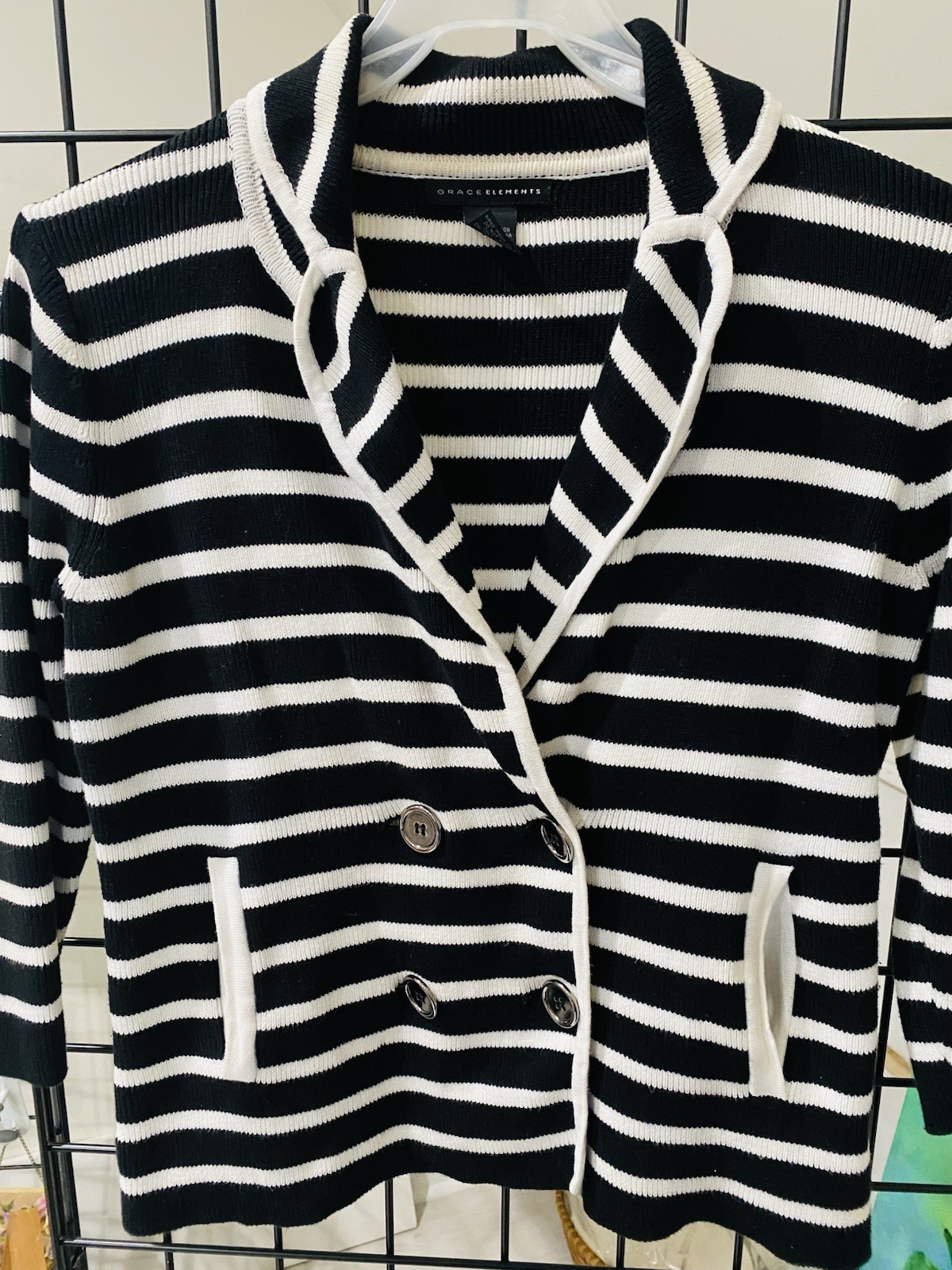 Grace Elements Women's Pink Button-Down Sweater S… - image 1