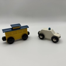 Vintage POLICE CAR 33593 Brio Wooden Trains 1990s And Plastic Train Car