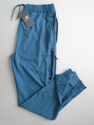NEW BALANCE All Motion JOGGERS Mens Running Pants Blue w/Side Pkt. Size S, L