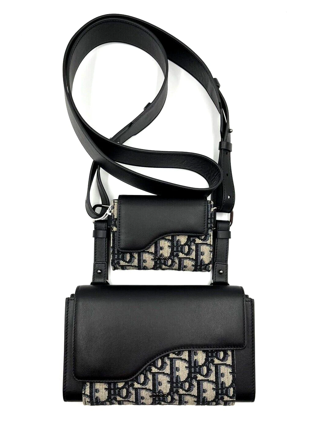 Sac jacquard double portefeuille oblique selle DIOR