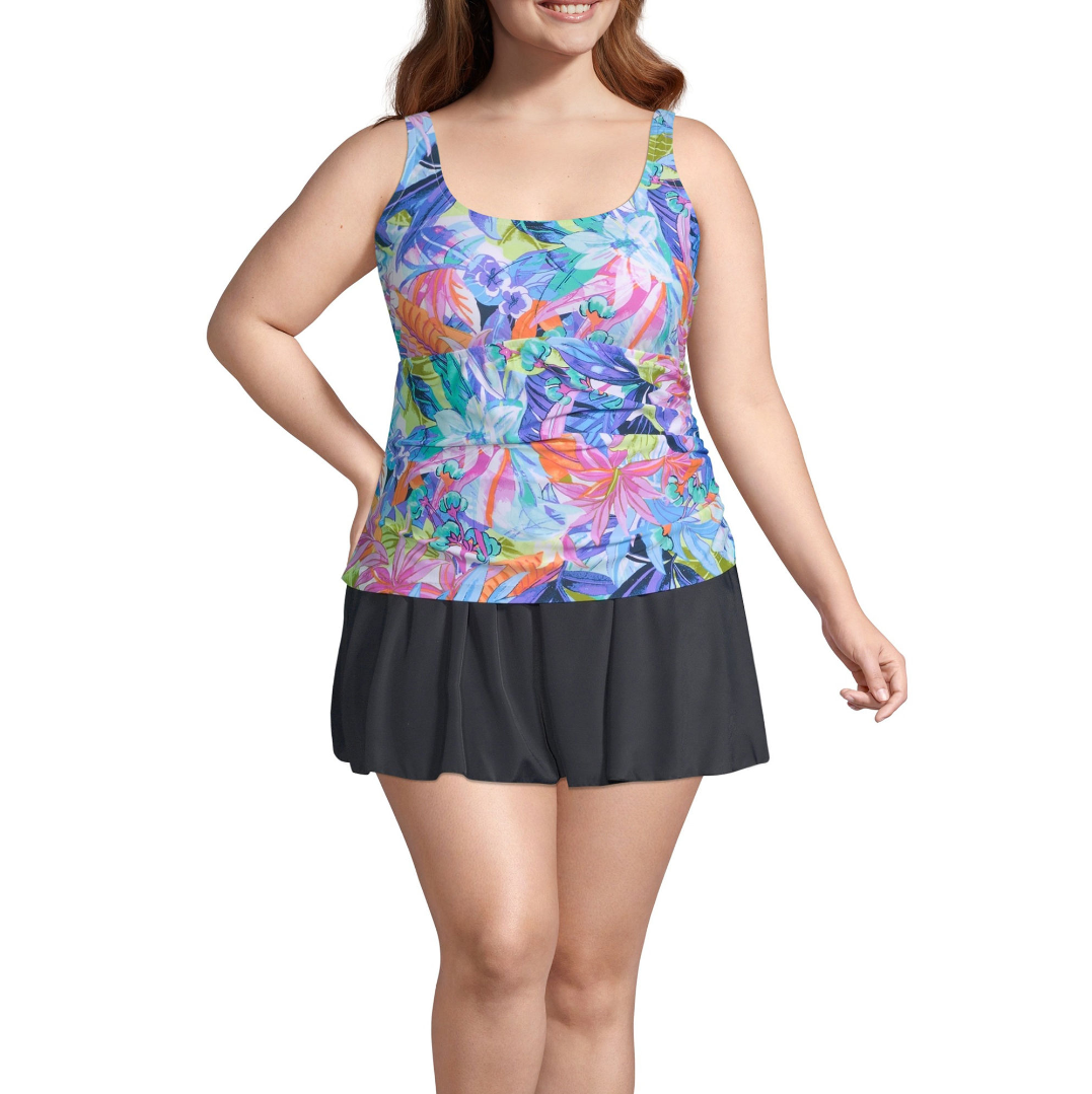 neon swim dress When In Paradise Swim Dress- Charcoal Neon Floral, M | Swimwear | Miller Swim