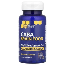 Natural Stacks Gaba Brain Food™, 60 Vegan Capsules,  Calm Relaxation ex 10/2026^