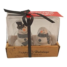 Potter’s Studio Snowmen Salt Pepper Shakers NWT 