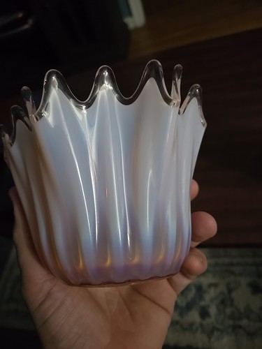 Vintage Fostoria Heirloom Pink Opalescent Glass Bowl/vase - Picture 6 of 16