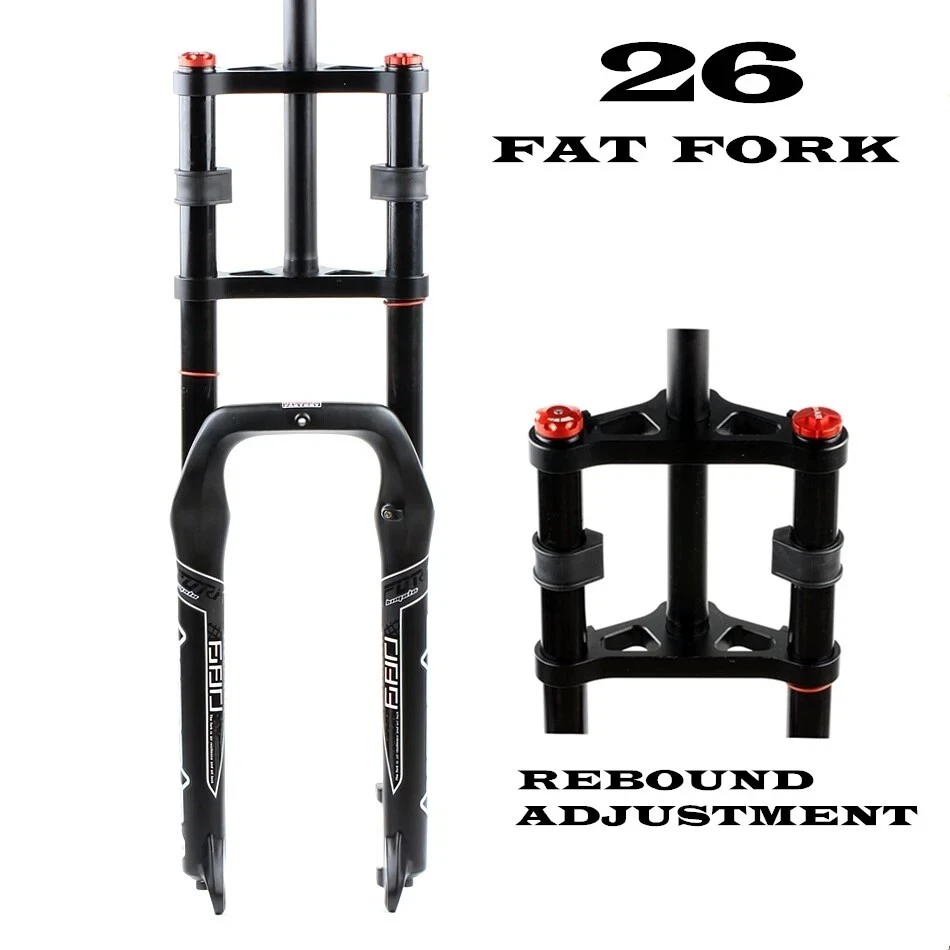 Double Shoulder Rebound Adjustment Fat Bicycle Suspension Air Fork 26" 4.0"135mm - Image 3 of 4