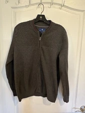 Ryan Seacrest Distinction Men's great Slim-Fit Gray Full-Zip Sweater sz small