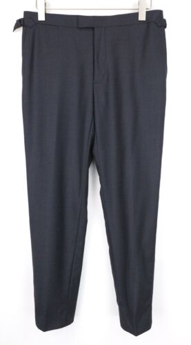 SUITSUPPLY Lazio Herrenhose UK38R grau reine Wolle gefüttert Seitenversteller plissiert - Bild 1 von 7