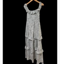 Belinda Dress Size Large Ruffle Flowy Lined Elastic Top boho Beach NWOT