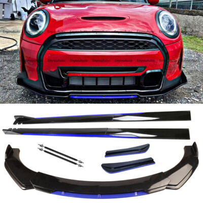 #ad #ad For Mini Cooper Front Bumper Lip Side Skirt Rear Bumper Lip Strut Rods Blue $113.46
