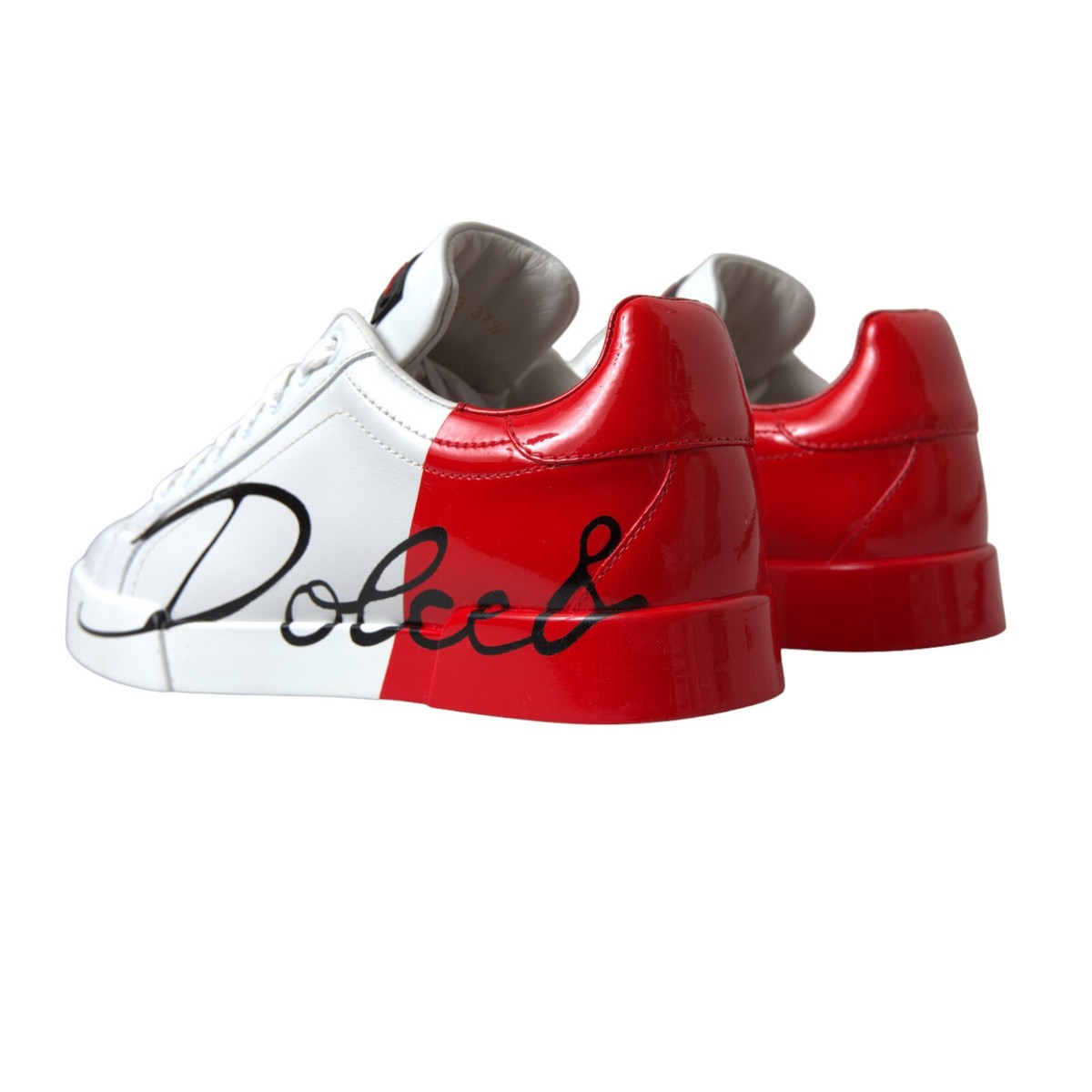 DOLCE & GABBANA Shoes Low Top Sneakers White Red Lace Up DOLCE & GABBANA Shoes Low Top Sneakers White Red Lace Up