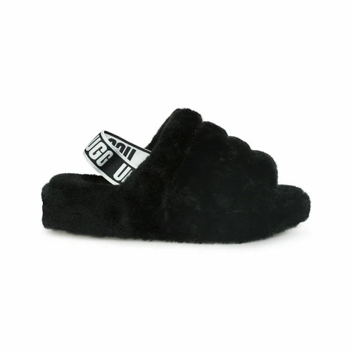UGG Australia Fluff Yeah sandalo da donna con slide taglia US 6 nero