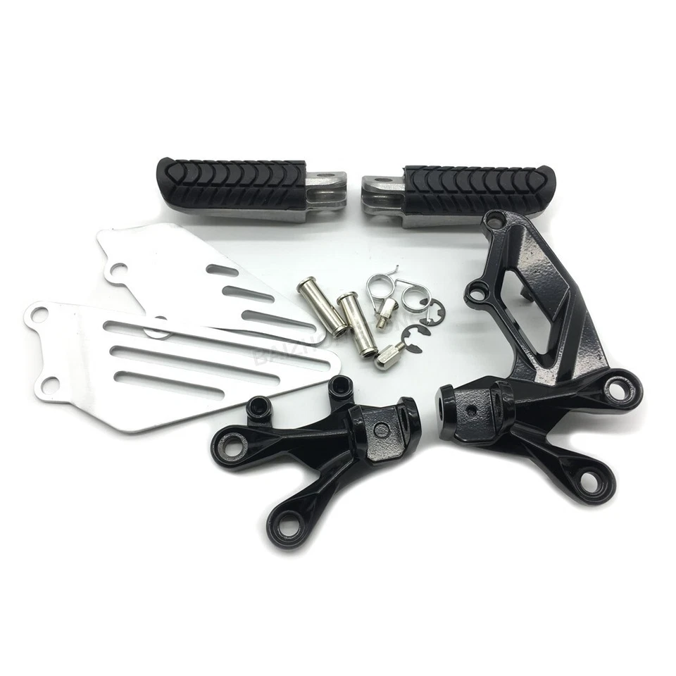 Black Driver Front Foot Pegs Bracket Fit for Kawasaki Ninja ZX14 ZX14R 2006-2018 - Imagem 3 de 4