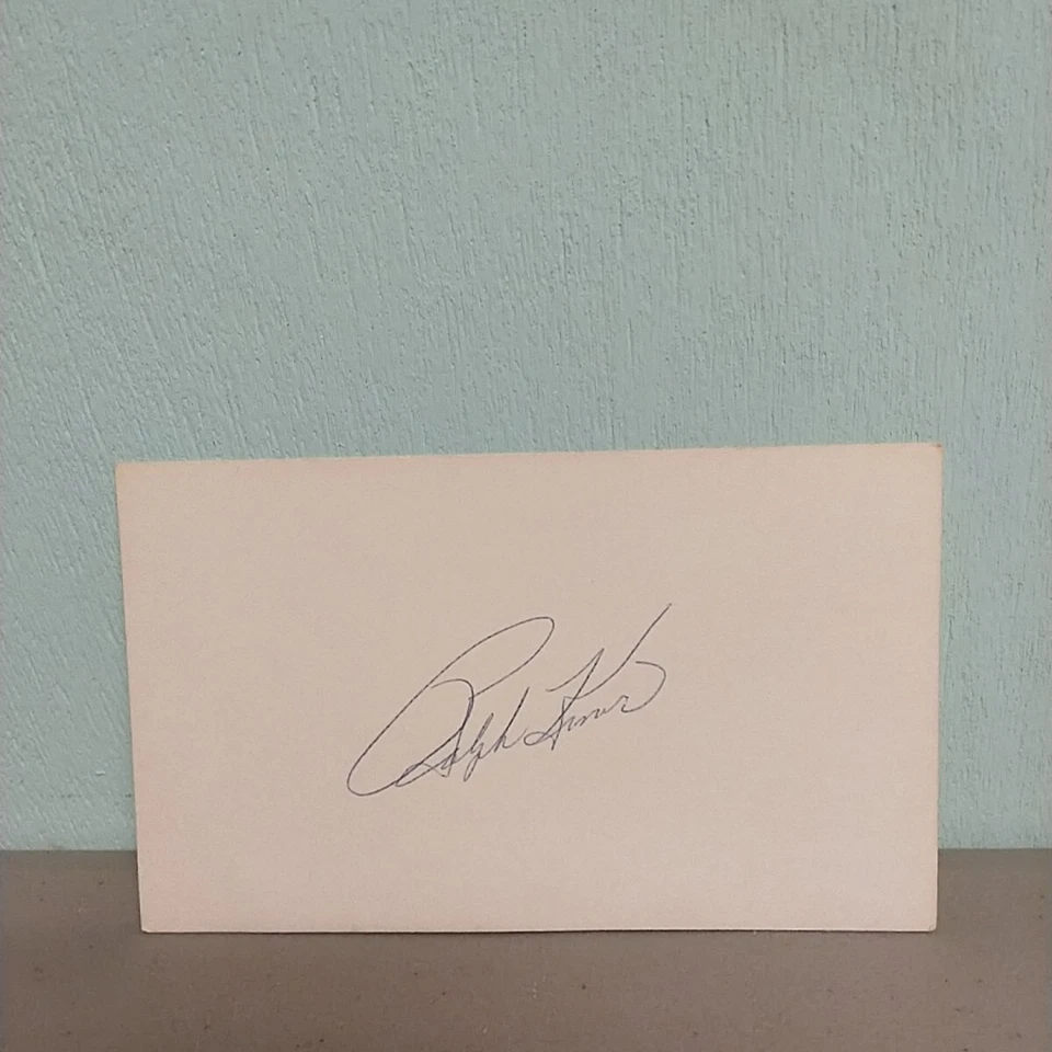 Ralph Kiner Cut Signature & Signed 3 X 5 Card Baseball HOF Autograph Pirates - Image 2 of 4