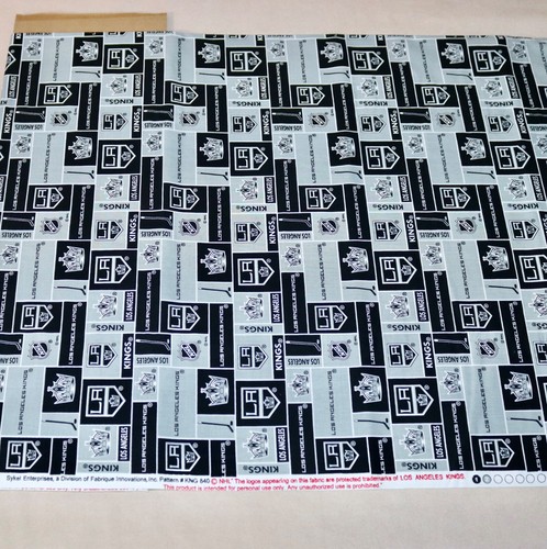 Los Angeles Kings ~ Block Pattern NHL Cotton Fabric 1/4 Yard 9” X 44” New - Picture 20 of 24
